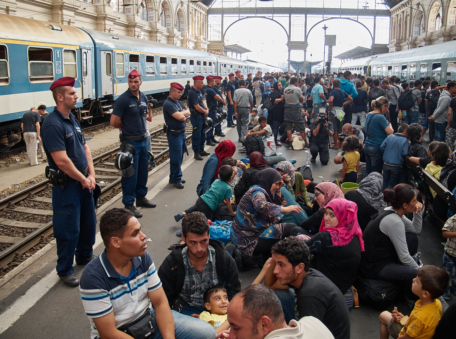 Budapest, Bahnhof Keleti, Anfang September 2015