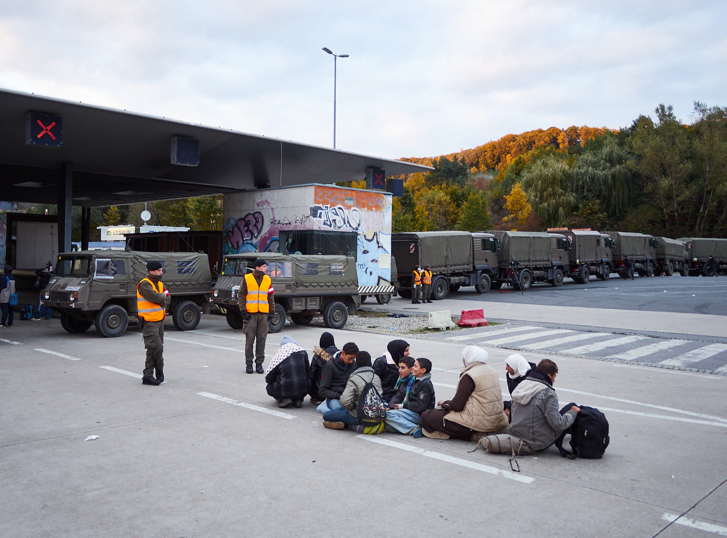 Grenzübergang Spielfeld, Steiermark, Ende Oktober 2015.