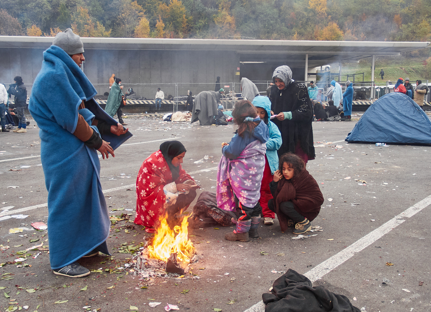 Grenzübergang Spielfeld, Steiermark, Ende Oktober 2015.