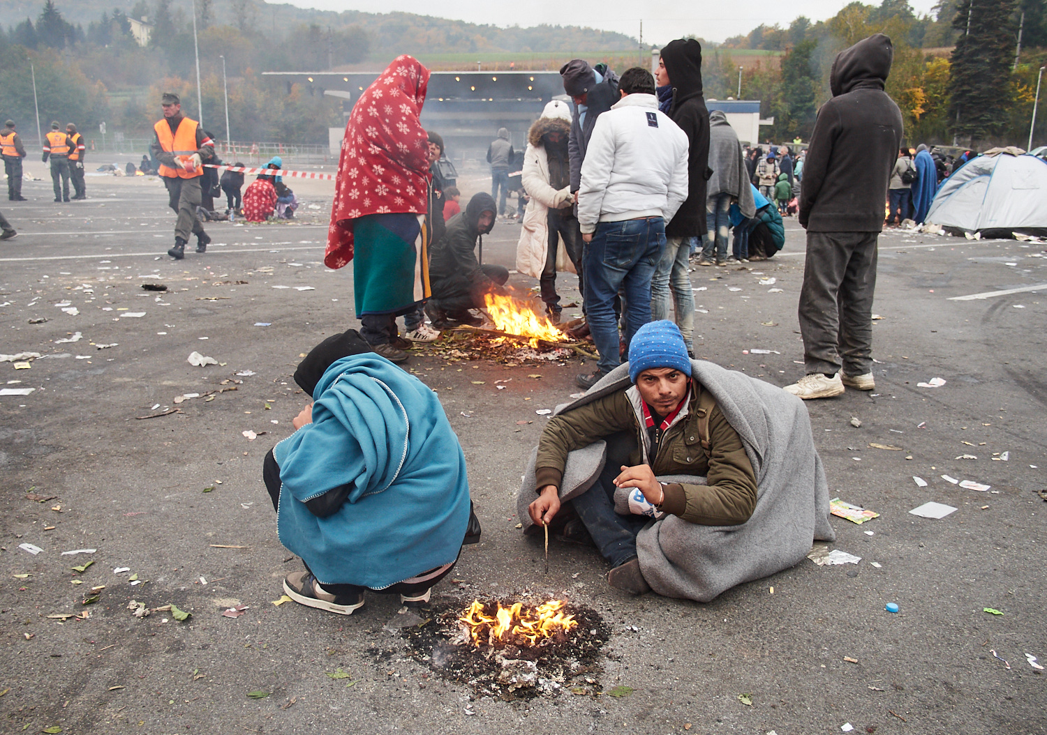 Grenzübergang Spielfeld, Steiermark, Ende Oktober 2015.